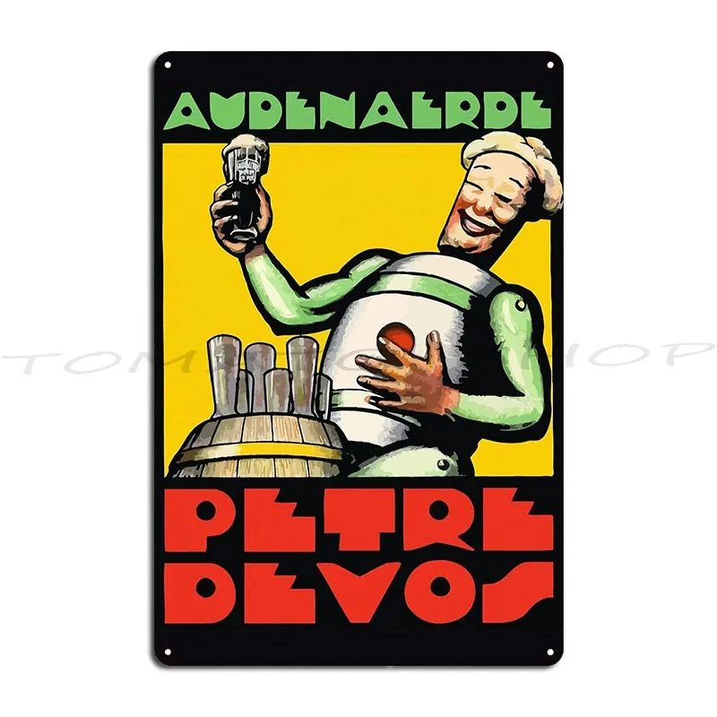 1930S Audenaerde Petre Devos Belgian Beer Advert Retro Style Metal Signs Cinema Garage Rusty Club Customized Tin Sign Poster