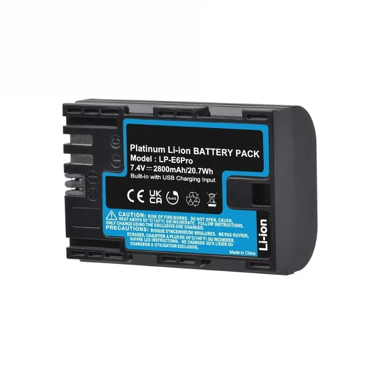 For Canon EOS 5D4/R6/90D/80D with USB-C Fast Charging & LCD Power Display Upgraded LP-E6/LP-E6N 2800mAh High Capacity Battery - Image 2