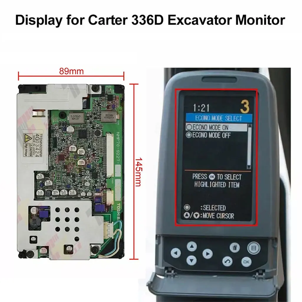 

For Hitachi ZX-3 Excavator Monitor Display Heavy Equipment OEM Compatible PartCarter E320 323 336D