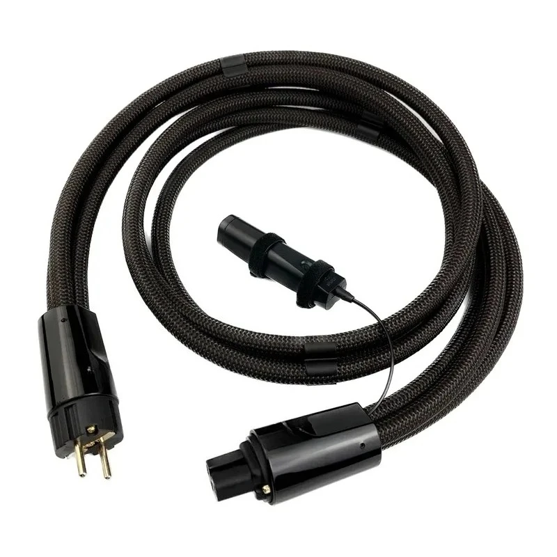 Thunder High Current AC Power Cable Noise-Dissipation Technology Audio Cord US & EU Schuko Plug