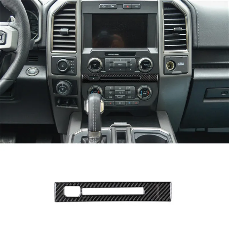 Carbon Fiber Car Interior Accessories  For Ford F-150 2015- 2017 Transmission Shift Panel AC Switch & Headlight Frame Trim Styli