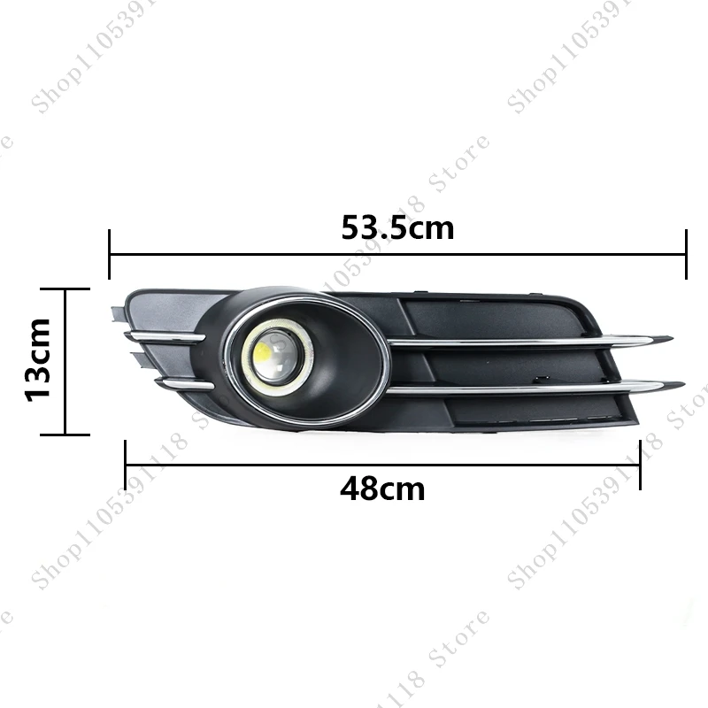 2Pcs Car Front Bumper DRL Fog Light Grille For Audi A6 C7 2011 2012-2015 Fog Lamp Cover Racing Grilles 4GD807681B 4GD807682B