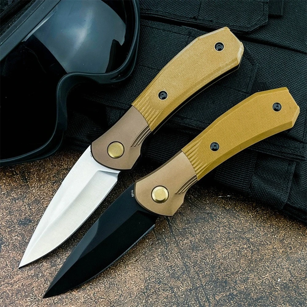 Cuchillos de bolsillo portátiles EDC 591 Paradigm Shift, cuchillo plegable con hoja S35VN y mango G10, herramientas EDC para supervivencia y caza al aire libre
