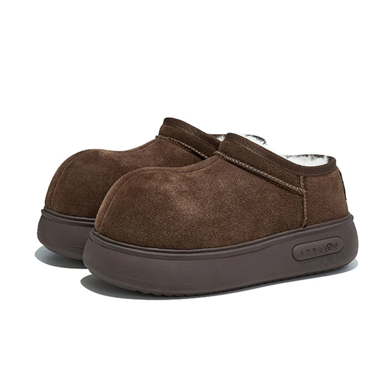 2025 Women's Snow Boots Genuine Leather Large Toe Winter Women Boots Ankle boots Plush for warmth female Cotton-Padded Shoes - Image 3