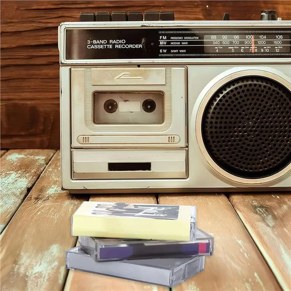 10PCS Audio Cassette Storage Cases Clear Plastic Cassette Tape Cases -Audio Storage Solution 4.3X2.76X0.57Inch Card Storage Box
