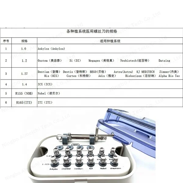 Dental Prosthetic Kit Torque Implant Screw Driver Tool Kit Compatible Prosthetic Box Wrench&Screw Drivers Autoclavable