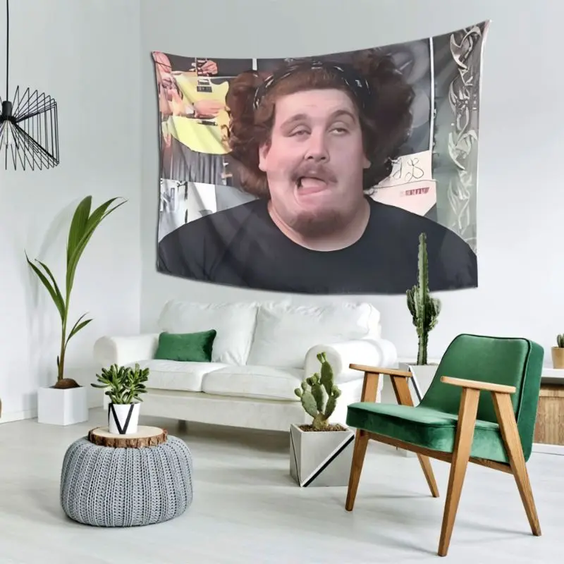 VIKAMA Funny Man Headband Face Wide Tapestry Hanging for Living Room Wall Art Cozy Aesthetic Warm Unique Home Decor