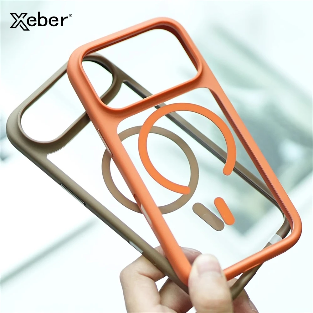 

Для iPhone 17 Air 17 Pro Max кнопка Ai для чехла Magsafe, магнитный прозрачный акриловый чехол, противоударный чехол для беспроводной зарядки