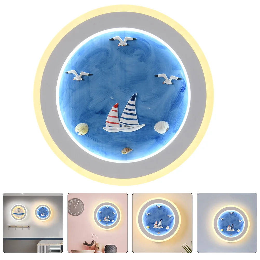 

Cartoon Wall Light Bedroom Decorative Room Lamp Stylish Acrylic Plastic Material Warm Light Design Bedside Lighting