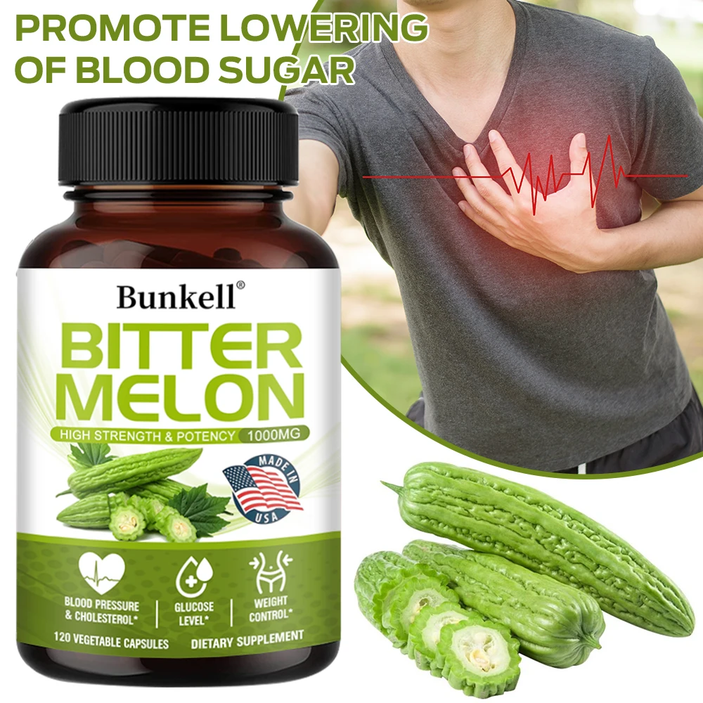 Bunkell 1000 Mg Bitter Melon Extract Capsules for Heart, Blood Sugar and Cholesterol Health, Weight Management