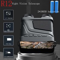 R12 Binoculars 850nm 6W Infrared Night Vision Device Built-in Battery Laser 5X Zoom 1080P HD Telescope for Hunting Day Night Use