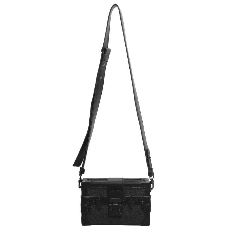 New Fashionable and High-end Men's Crossbody Box Bag, Small Square Bag, Trendy and Retro Lockable Single-shoulder Crossbody Bag