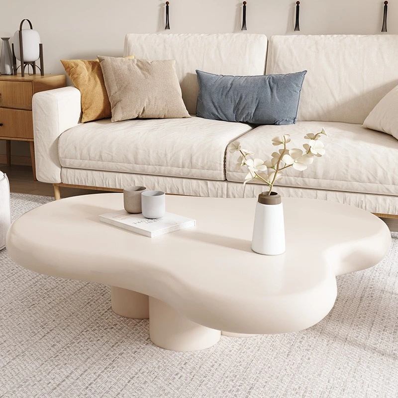 

Cream wind cloud coffee table Nordic home living room simple modern small apartment irregular table
