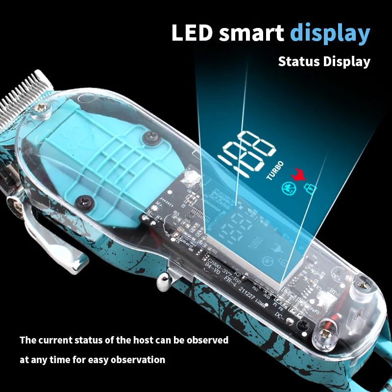 WAIKIL Professional Men's Electric Hair clipper New hair Beard Trimmer USB Charging Digital Display Barber Cordless Trimmer