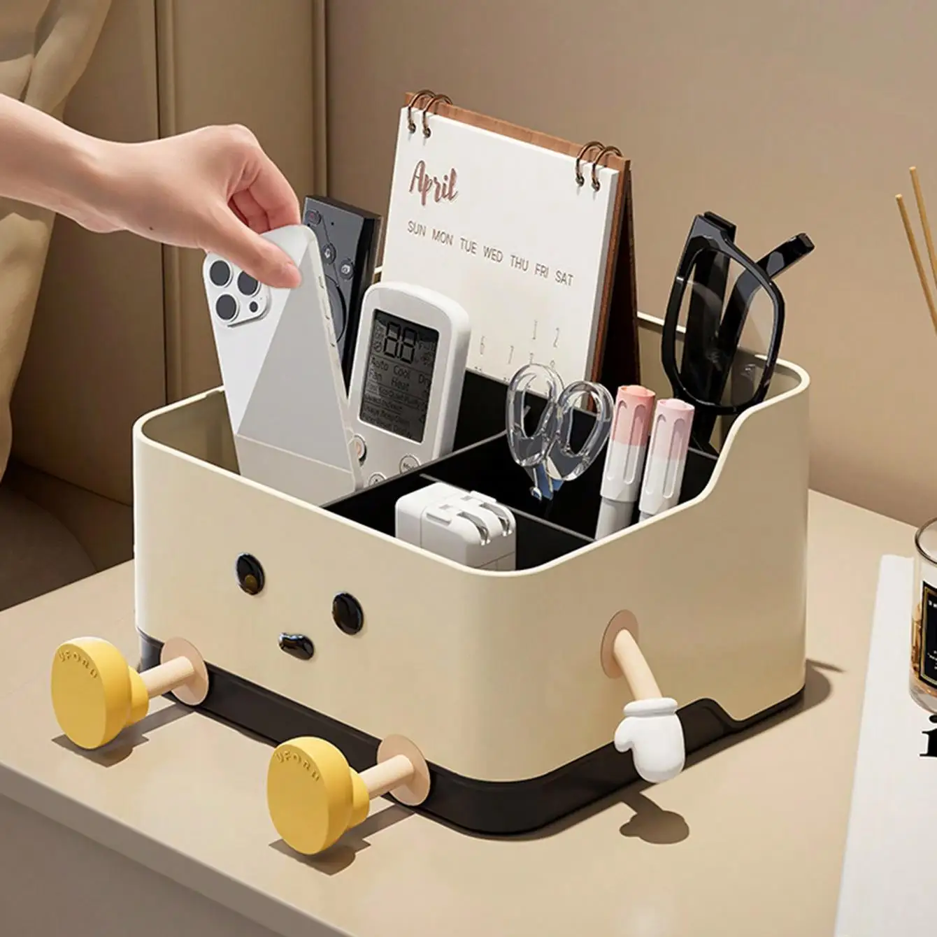 

1pc multifunctional desktop storage box, cosmetic organisation shelf countertop storage and display box(with sticker)