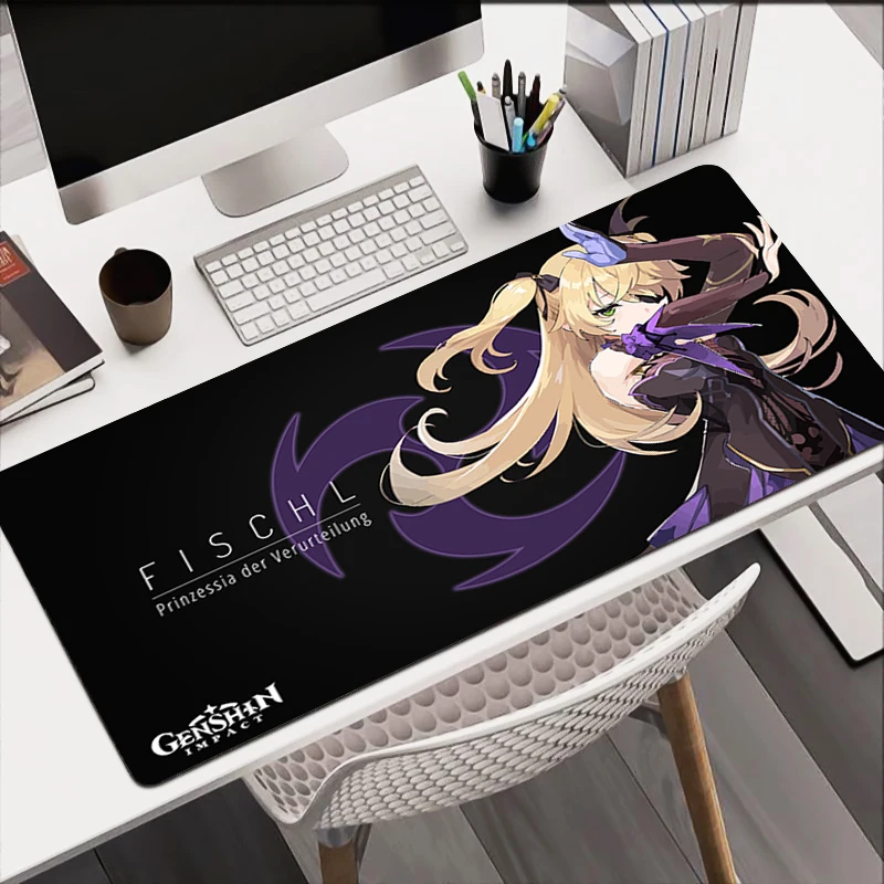 Mouse Pad Genshin Impact Girl Keyboard Mousedesk Pad non-slip Rubber Gaming Mousepad Laptop Game Table Mat 31.5x11.8In(80x30CM)