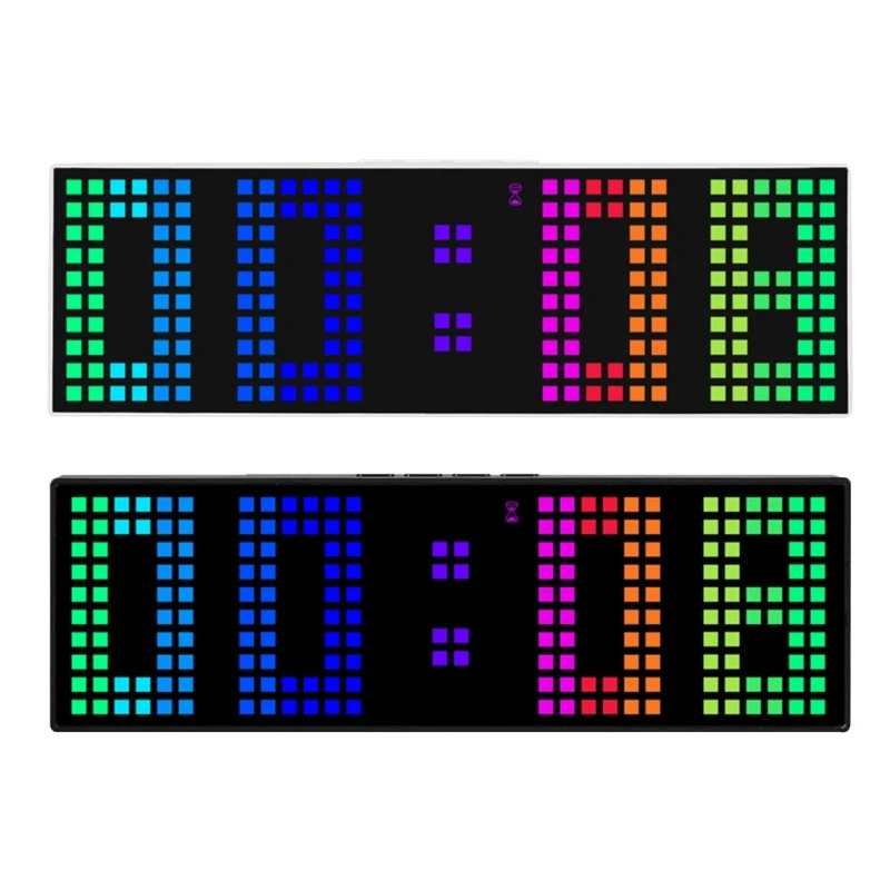 

Electronic Desk Clock with Colorful LED Display Voice Control 12/24H Time Format