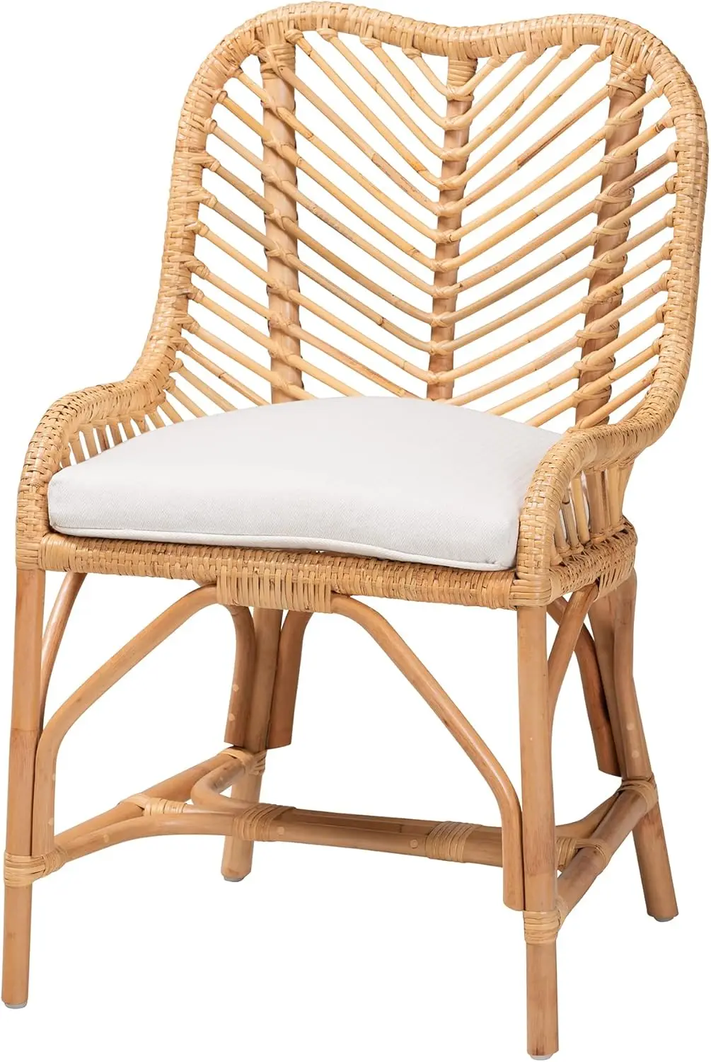 Arween Natural Rattan Dining Chair, One Size