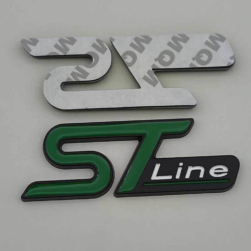 ثلاثية الأبعاد شعار معدني ST خط سيارة الجبهة مصبغة شعار الخلفي الجذع شارة لفورد إيدج/بوما/كوغا/مونديو/فييستا/Ecosport/التركيز الملحقات #5