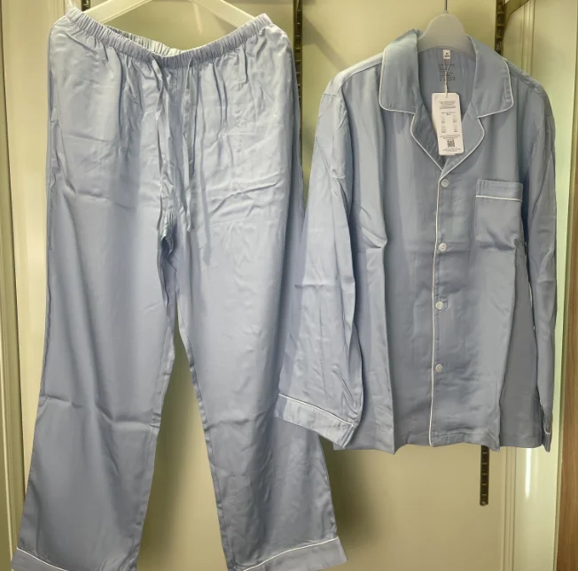 

Spring and Autumn Quality Men's Pajamas Set Long Pants Long Sleeves Comfortable Breathable Home Wear
