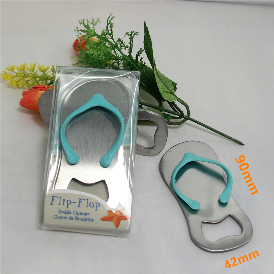 700pcs/lot Slipper Beer Bottle Opener Stainless Steel 33g Flip Flop Shape Beach Thongs Kitchen Tool In Plastic Gift Box