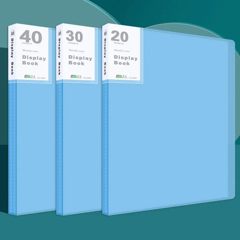 20/30/40 Pages Color Frosted A5 Folder Booklet Transparent Insert Bag Office Ticket File Folders Document Organizer