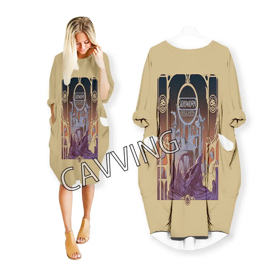 CAVVING Baju Lucu Fashion Band SOILWORK Gambar Cetak 3D Setelan Atasan Harajuku Pakaian Wanita Rok Gaun Lengan Panjang