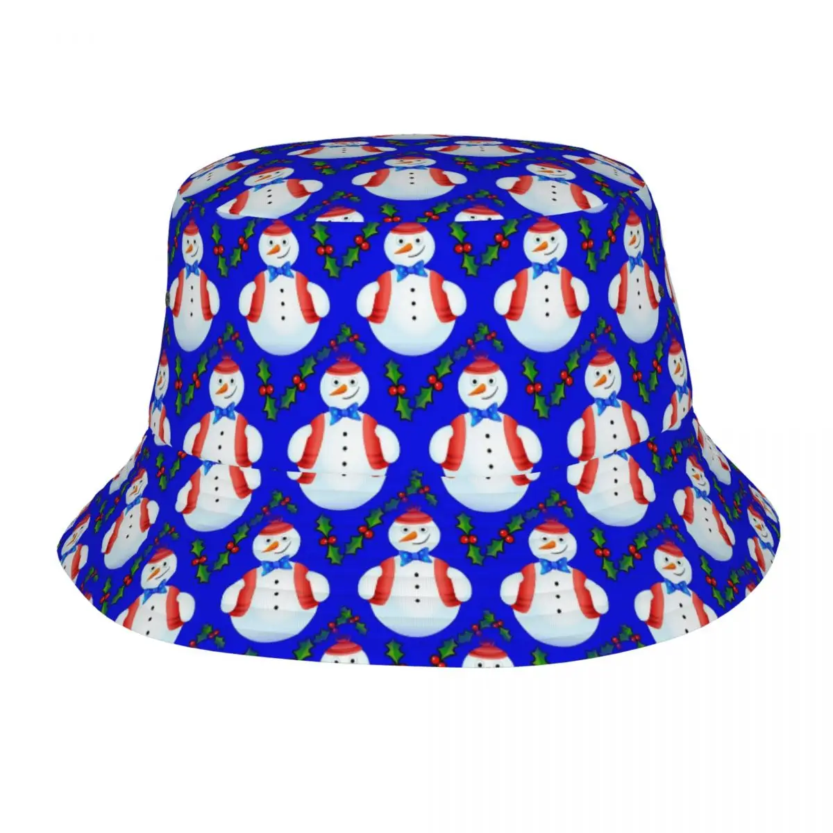 Vocation Getaway Headwear Blue Snowman Outfits Bucket Hat Kawaii Teen Sun Caps