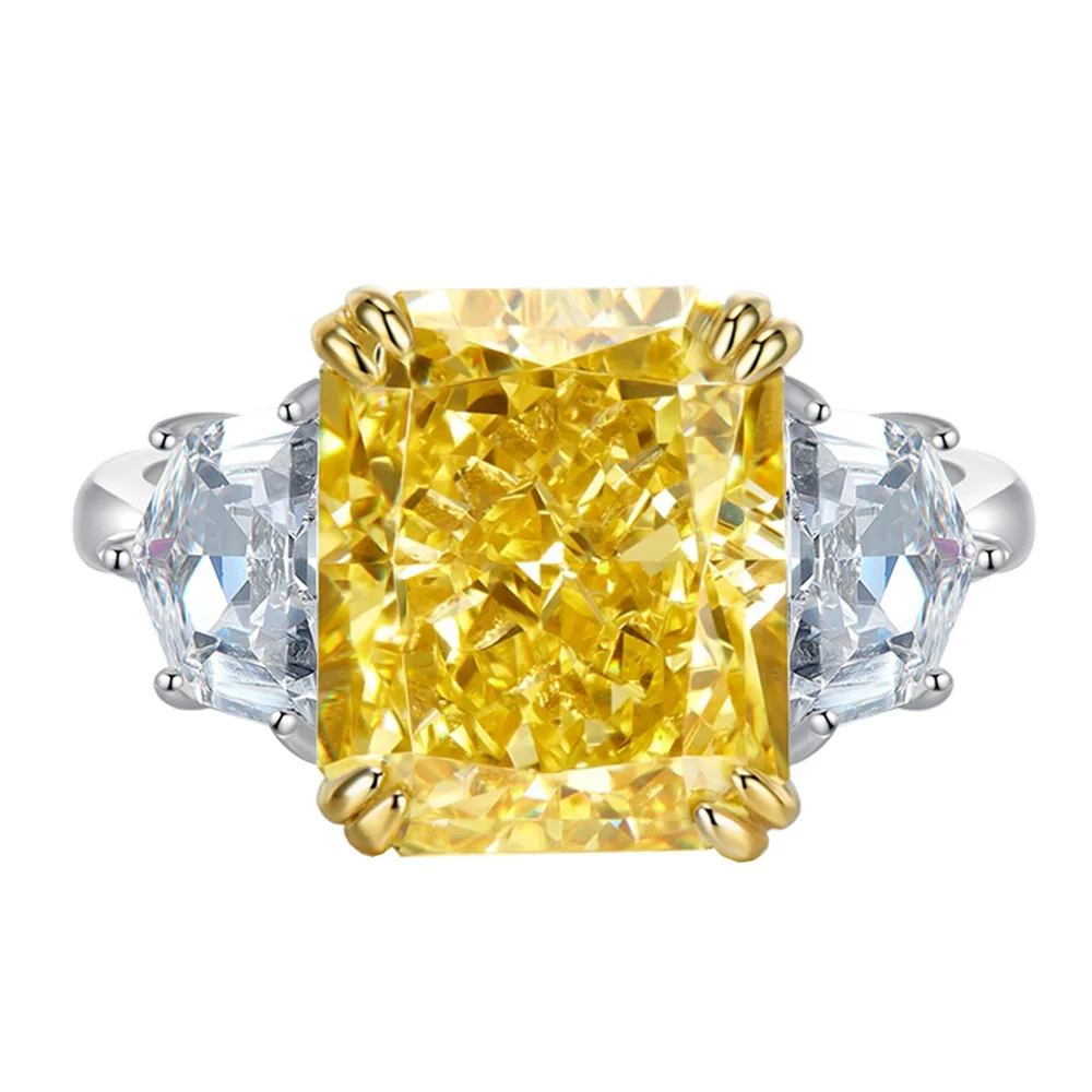 

25 цветов на выбор, кольцо с высокоуглеродистым бриллиантом 13 карат, серебро 925 пробы, 10x12 мм, ледяная цветочная огранка, европейские и американские ювелирные изделия, свадебный подарок