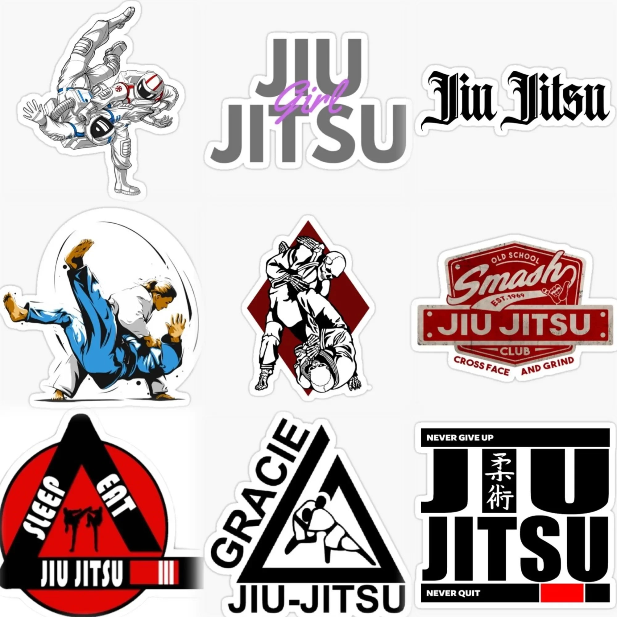 

Jiu Jitsu BJJ Wrestle Creative PVC Waterproof Sticker for Decorate Car Truck Bumper Helmet Window Fridge Wall Decal Accessories