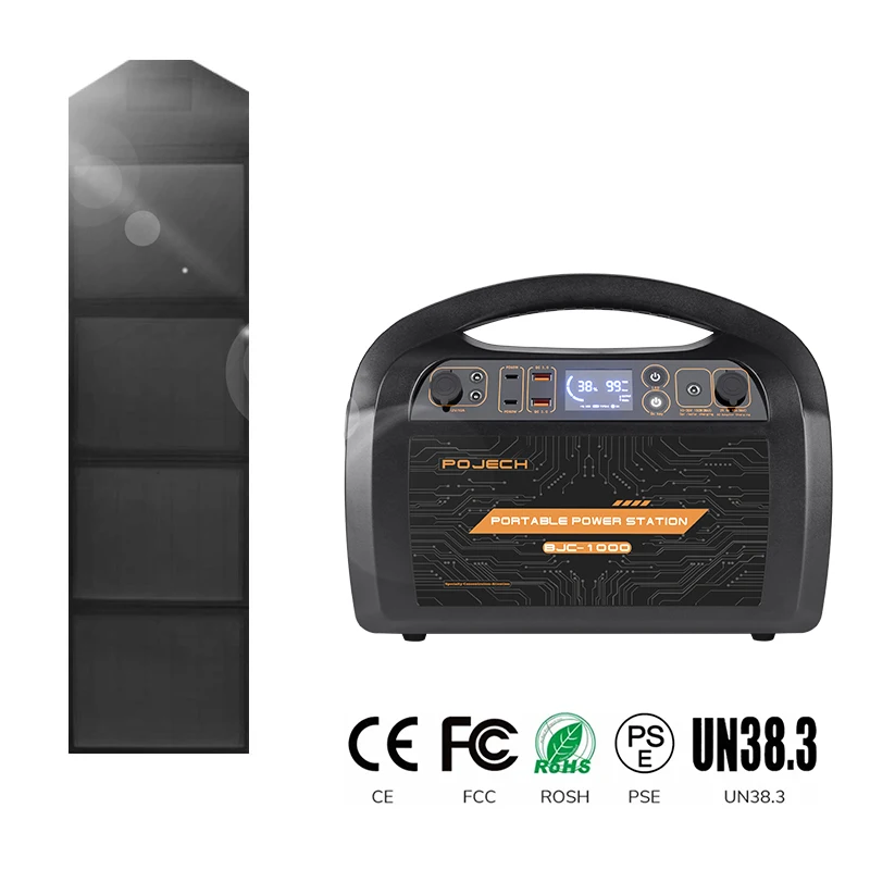 رحلة التخييم في الهواء الطلق البطارية الشمسية إمدادات الطاقة في حالات الطوارئ 330 واط 500 واط 1000 واط محطة الطاقة المحمولة لوحة طاقة شمسية #2