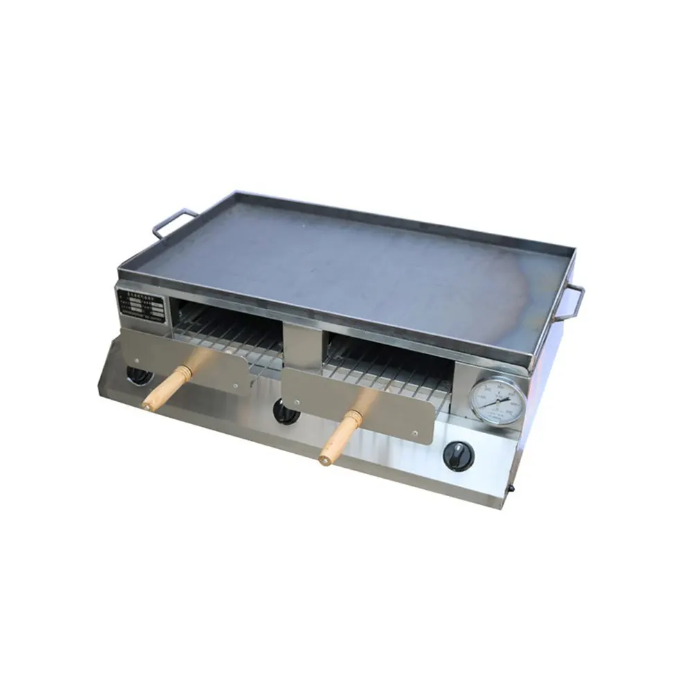 

Commercial Gas Grill Babecue Fire Stove Manual Ignition Stove Multi-function Stainless Steel Frying Stove