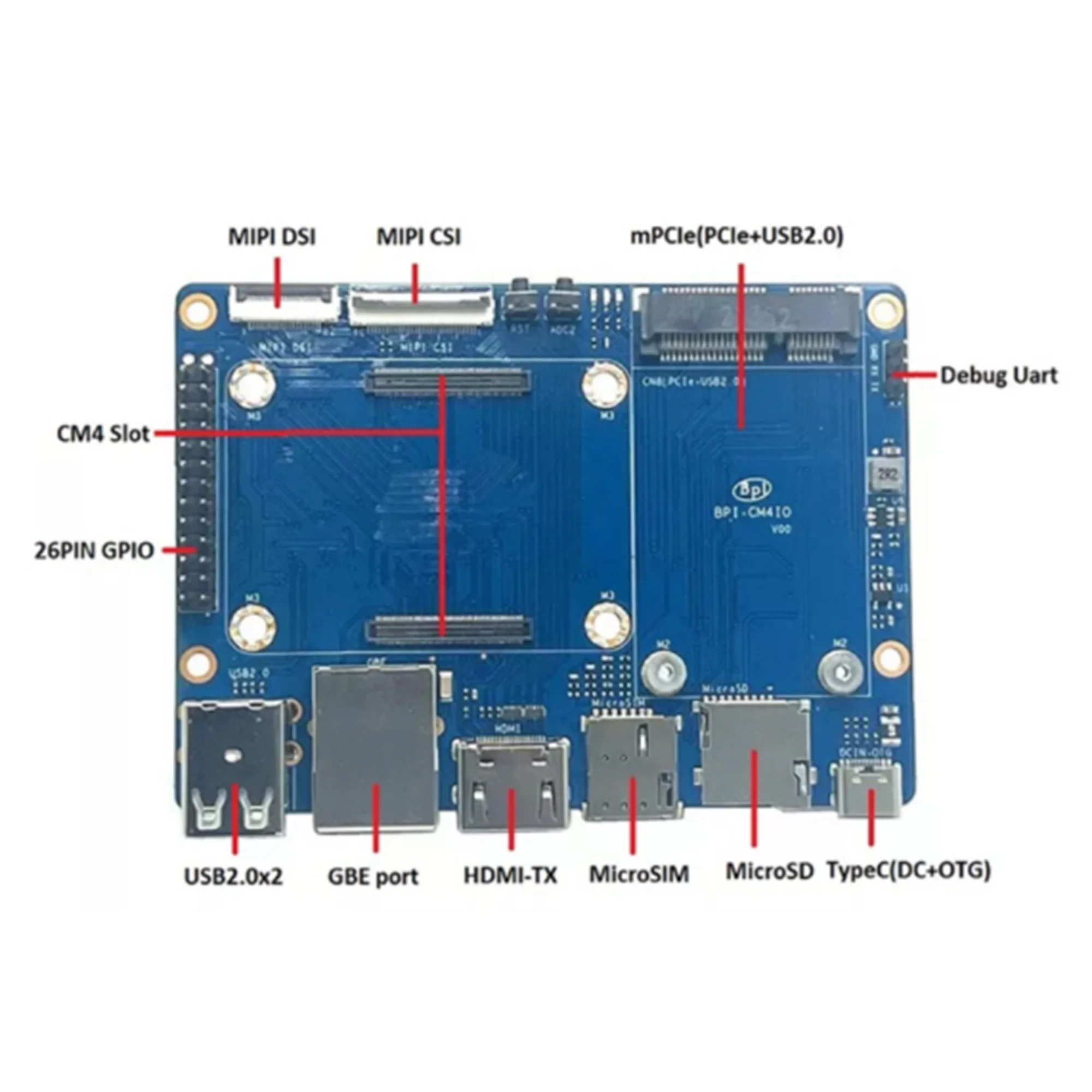 Imagem -06 - com Amlogic A311d Quad Core Arm Cortex-a73 e Dual Core Arm Cortex-a53 4g Ram e 16 gb Emmc Flash Bananpi-bpi-cm4