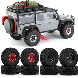 4 sztuki TRX4M 1 Cal metalowe koła z oponą ulepszoną piastę zestaw do 1/18 zdalnie sterowany samochód gąsienicowy Traxxas TRX4-M obrońca Bronco SCX24 FMS