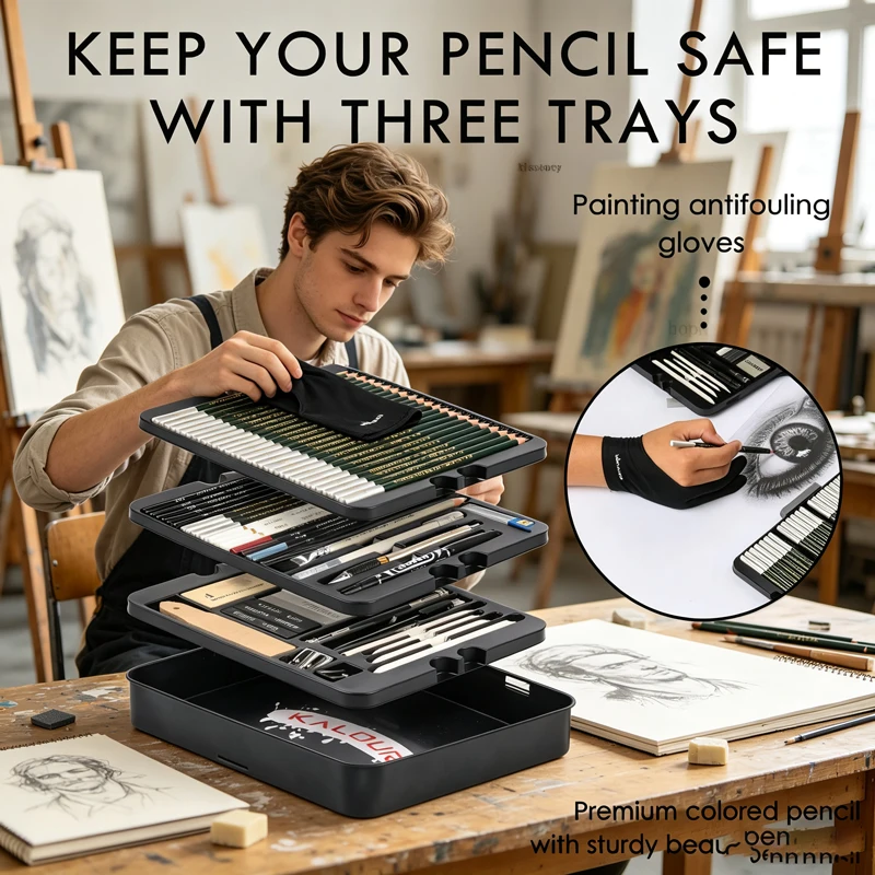 Professional Art Painting Set 70 Pieces of Sketch Pencil Set Sketch Tool Set Art Painting Pencil Art Supplies for Painting