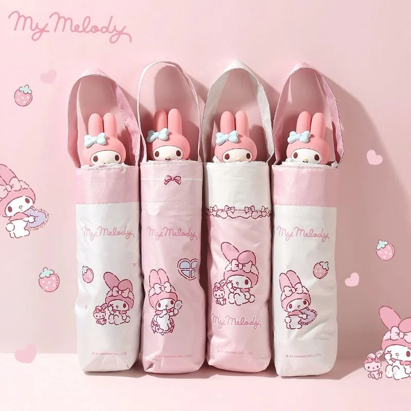 

Sanrio Melody Umbrella Rain or Shine Summer Sun Protection Sunshade Cartoon Sense of Luxury Birthday Gift Hot Selling Fashion