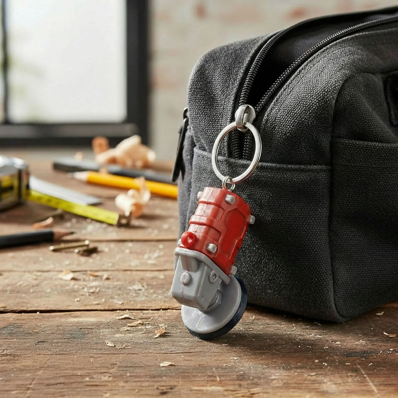 2 IN 1 Mini Grinder Keychain Realistic Practical Grinding Tool Purse Backpack Pendant Birthday Gift For Hardware Enthusiast