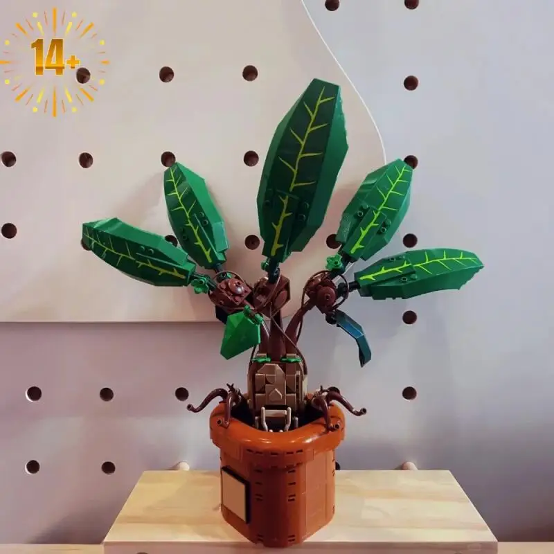 سلسلة أفلام شعبية جديدة مانديلا جراس بونساي اللبنات الحلي لهواة الجمع أو إرسال هدايا صديق متوافق 76433