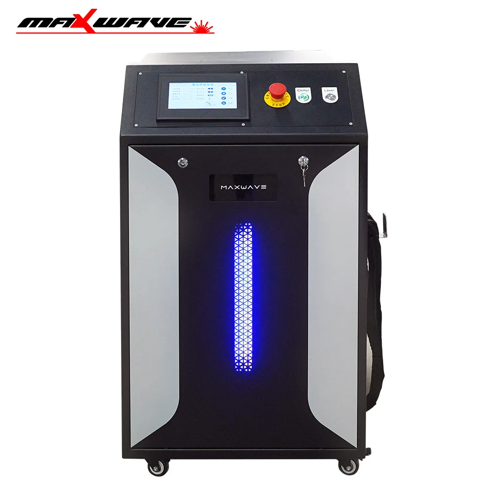 Macchina per la pulizia della rimozione della ruggine laserMarficie continua per la pulizia del laser Raffreddamento ad acqua non attira Rivestimento portatile per verniciatura all'ossido