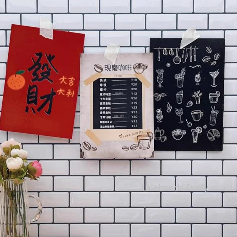 30*30CM 1:12 Dollhouse Furniture Items  Miniature White PVC Tile Stickers Bricks Wallpaper Model DIY Decor Scene Accessories