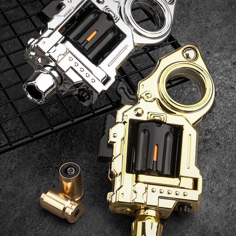 Outdoor Portable EDC Creative Alloy Shell Throwing Left Wheel Gyroscope Soft Bullet Toy Soft Bullet Gun Gift Gun Toys