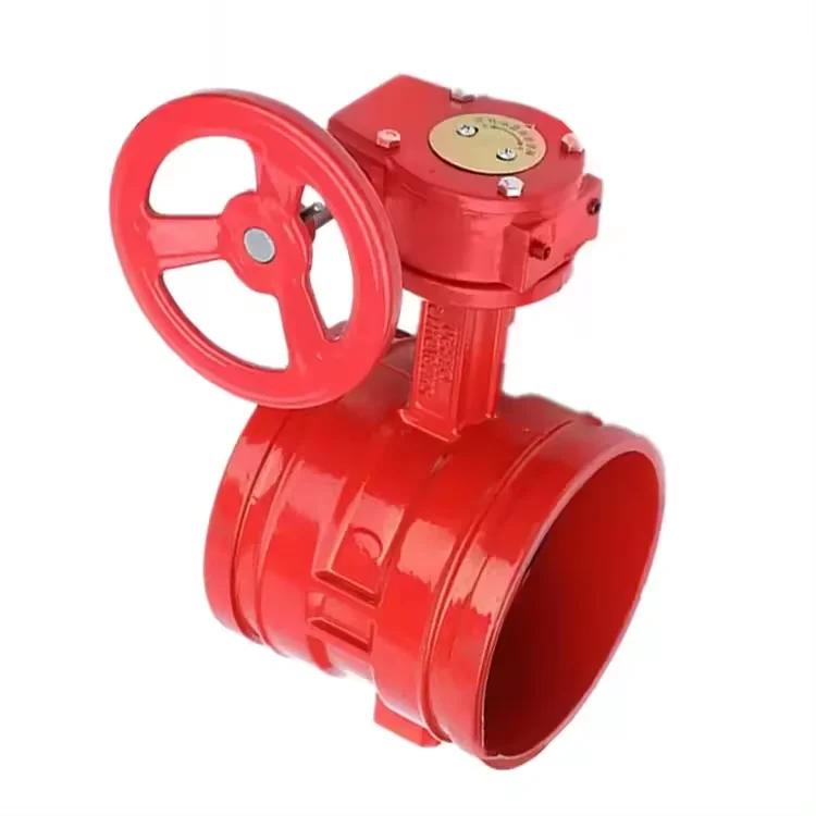 Hand Operated Ductile Iron Grooved Turbine Butterfly Valve Fire Signal 4 inch Butterfly Valve