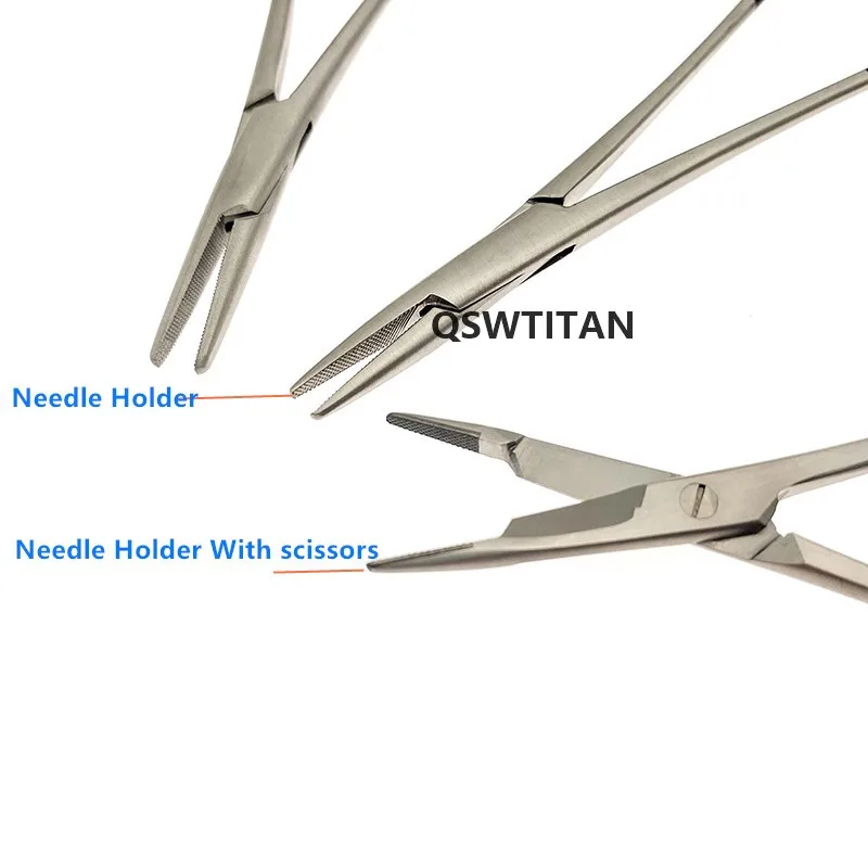 Needle Holder Forcep Mosquito Tweezer Multifunctional Needle Holder with Scissors Veterinary Orthodontic Surgery Forcep