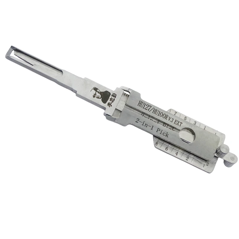 Lishi HU127/HU100R V.3 EXT Cut 2 in 1 Locksmith Tool Lock Pick & Decoder Vertical Milling for New BMW 3/5/7 Series Models