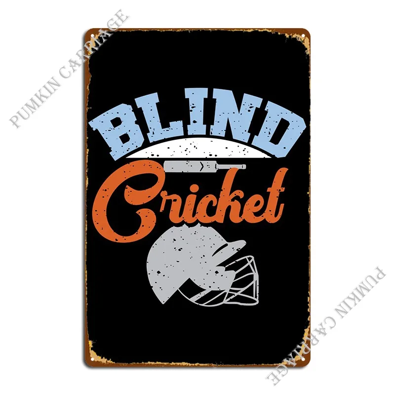 Blind Cricket Player Sport Metal Plaque Poster Kitchen Pub Club Bar Sign Tin Sign Poster