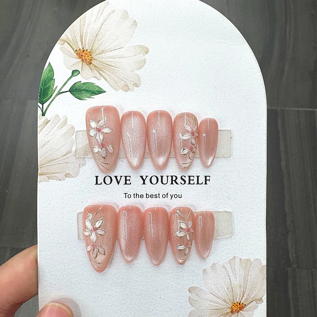

Almond Chinese Style Flower Full City Sweet Cool Style Whitening Pure Desire Pure Handmade Fashion Manicure (803)