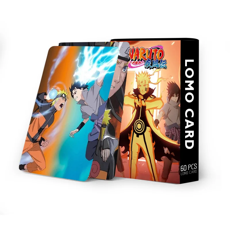 Uzumaki Naruto Card Collection Hatake Kakashi LOMO Cards Anime Peripherals Greeting Cards Bookmarks Double-sided 60 Small Cards