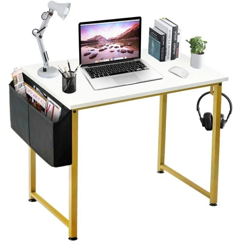 Small Computer Desk White Writing Table for Home Office Small Spaces 31 Inch Modern Student Study Laptop PC Desks