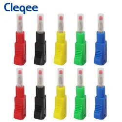 Cleqee P10043 4mm Safety Banana Plug 32A  Retractable Welding Type Built-in Strong Spring DIY Connector for Multimeter