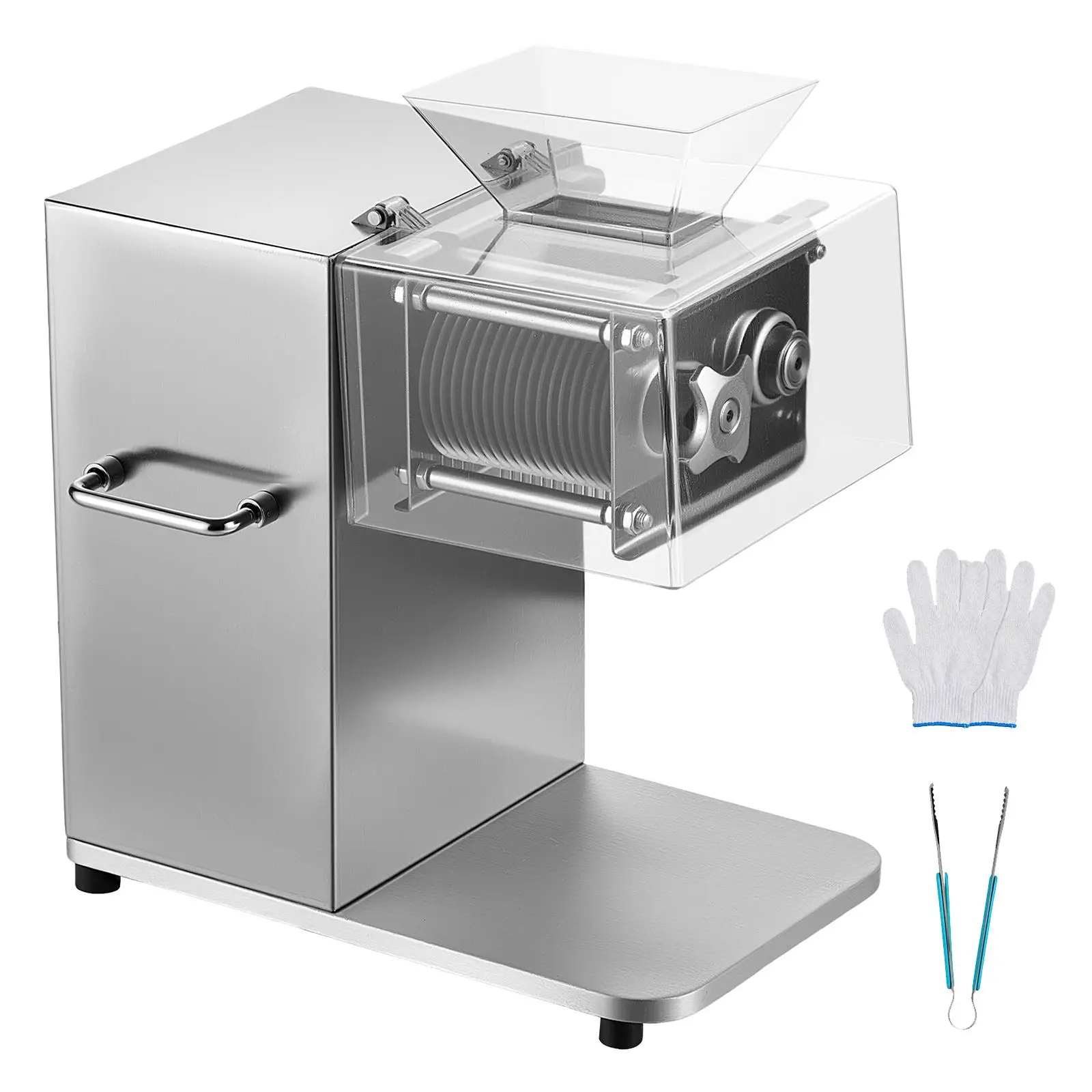 Meat Cutting Machine, 850W Commercial Slicer, 5mm Heavy Duty Stainless Steel Blade Shredder for Boneless Meat Soft Vegetables, E